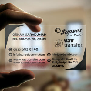 Sunset Car Rental Alanya - Şeffaf Kartvizit