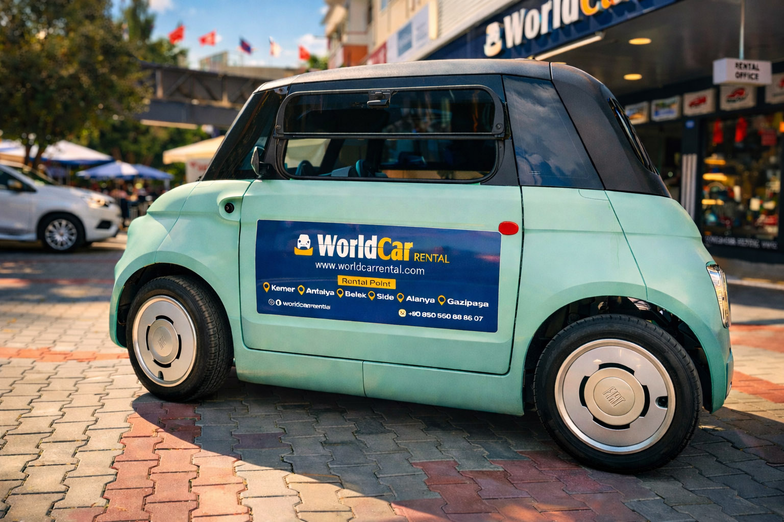 Alanya araç giydirme ve lokal araç reklam çözümleri. World Rent a Car araçlarıyla markanızı şehir içinde binlerce kişiye gösterin. Profesyonel araç kaplama ve mobil reklam.